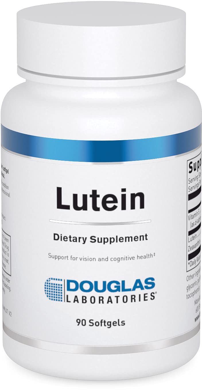 Douglas Laboratories Lutein 6 mg bottle with softgels for eye health support.