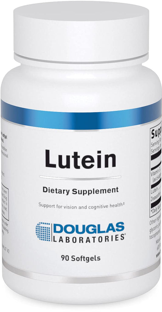 Douglas Laboratories Lutein 6 mg bottle with softgels for eye health support.
