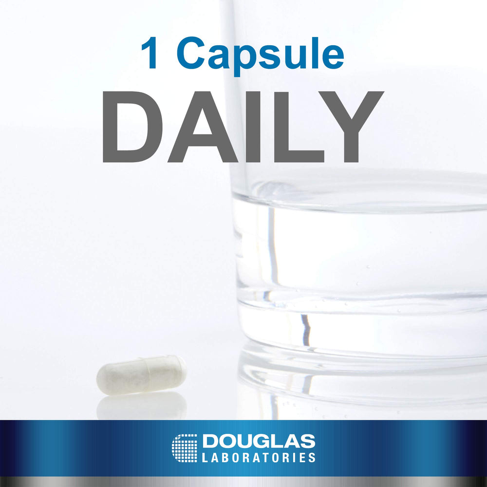 Douglas Laboratories bottle label highlighting vegetarian formula for daily mineral support