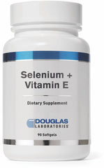 Douglas Laboratories Selenium + Vitamin E softgels bottle front showing essential nutrients for daily support.