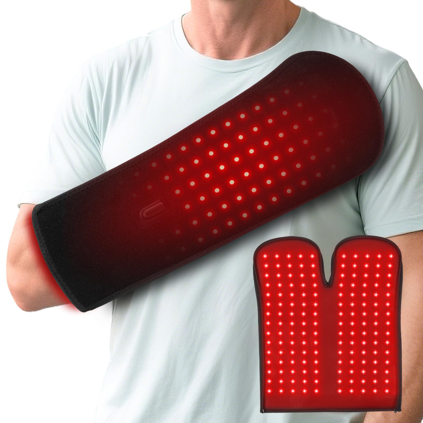 Dowceivm red light therapy device for hands with ergonomic design and soothing glow