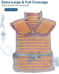 Dowin heating pad in use shows versatile home relaxation possibilities.