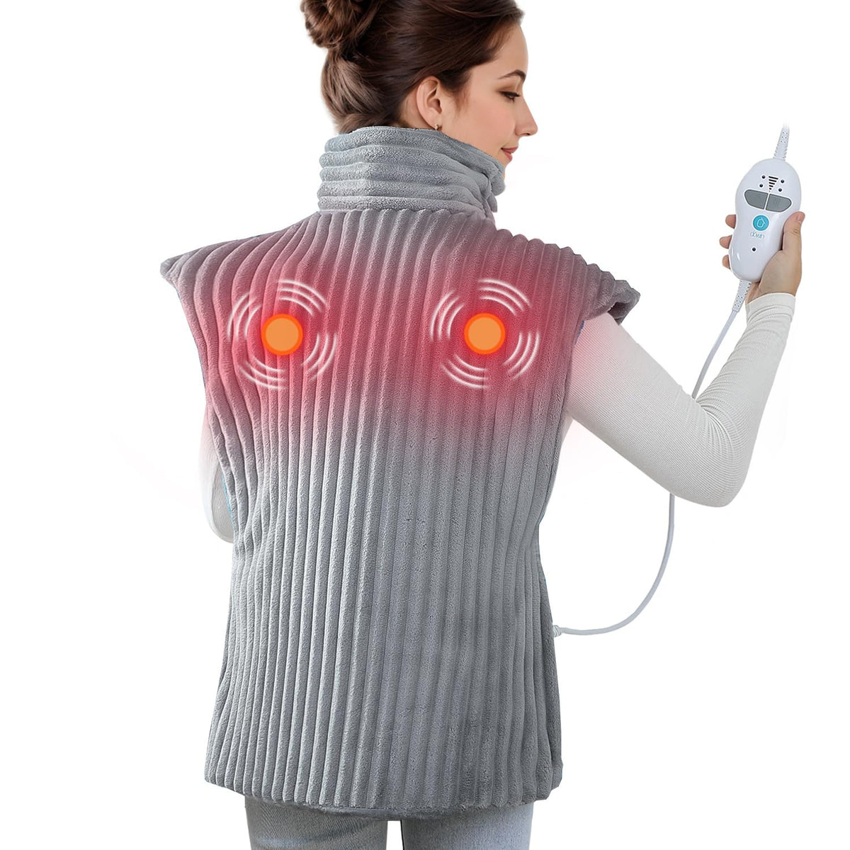 Dowin massaging heating pad neck-shoulders full coverage for comfort.