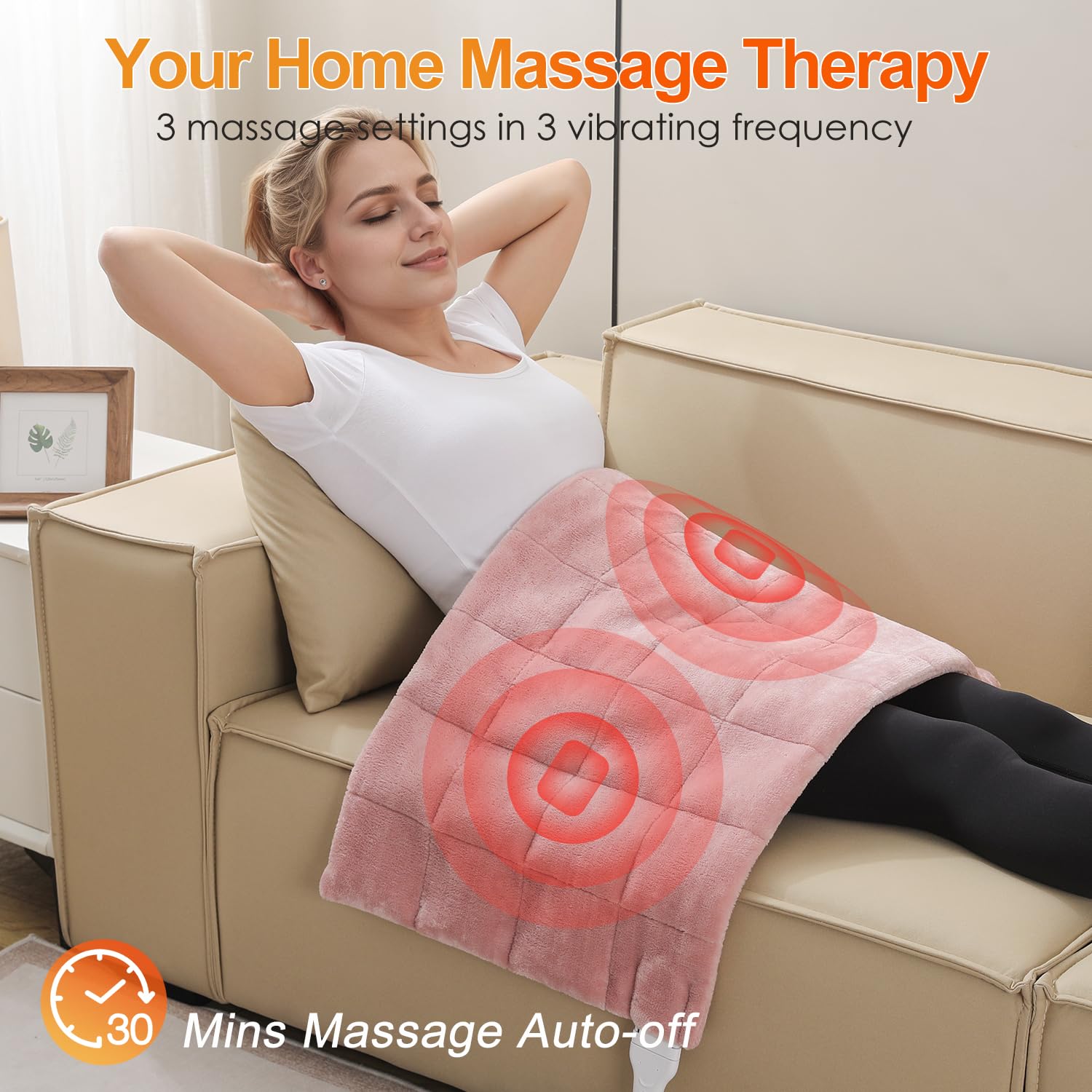 Dowin features two massage motors with varied vibration modes for customizable comfort.
