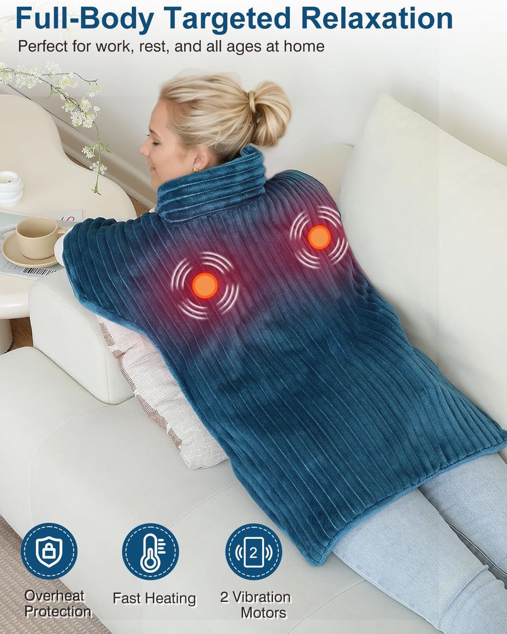 Dowin eight-mode settings for flexible heat and massage options.