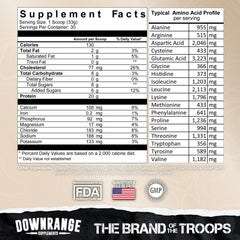 DownRange Mermite whey vanilla scoop showing convenient protein portion.
