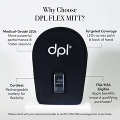 dpl Flex Mitt LED coverage highlights 660nm and 880nm wavelengths for targeted relief