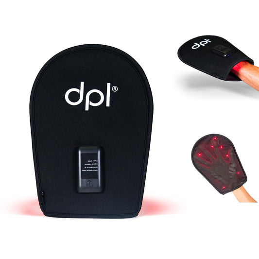 dpl Flex Mitt outer view demonstrates wearable red light therapy for hand comfort