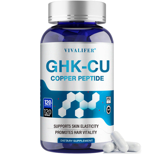 DQQI GHK-Cu bottle front highlighting skin support potential.