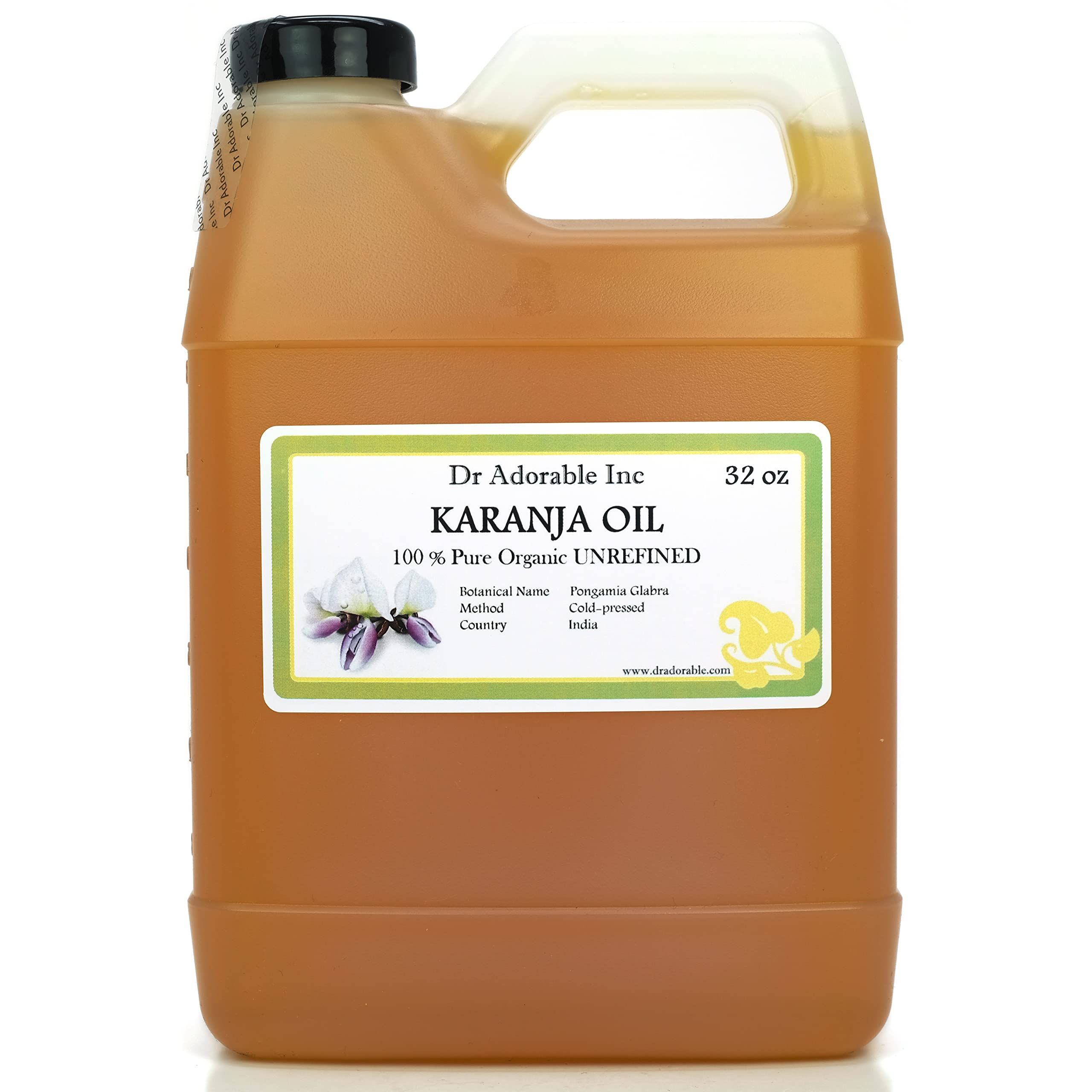 Dr Adorable Karanja Oil 32oz bottle for skin hydration and hair vitality.