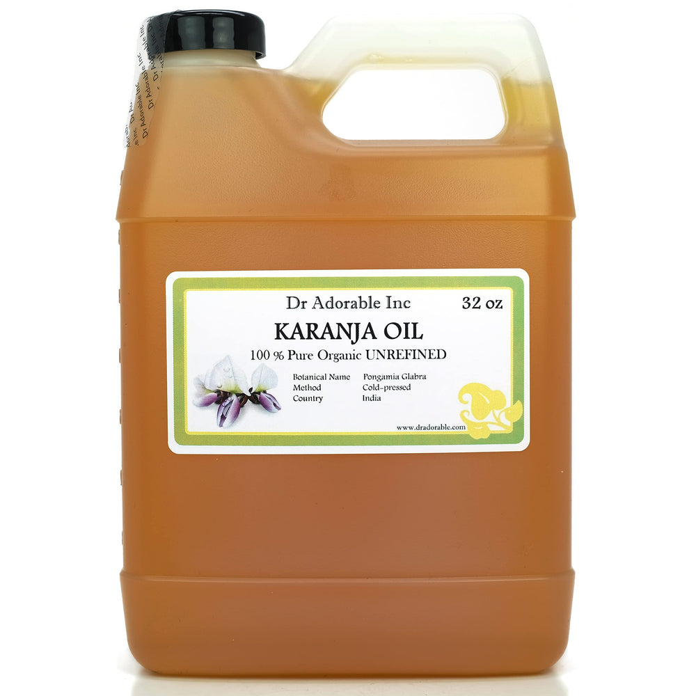 Dr Adorable Karanja Oil 32oz bottle for skin hydration and hair vitality.
