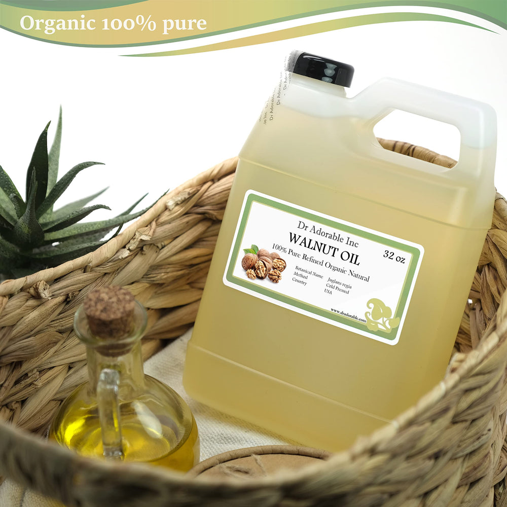 Dr Adorable Walnut Oil being poured demonstrates quick absorption for daily use