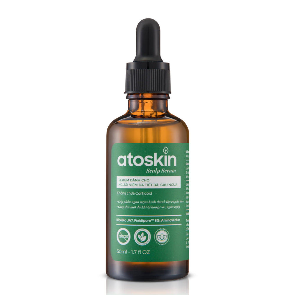 dr.atoskin scalp serum bottle close-up showing lightweight texture