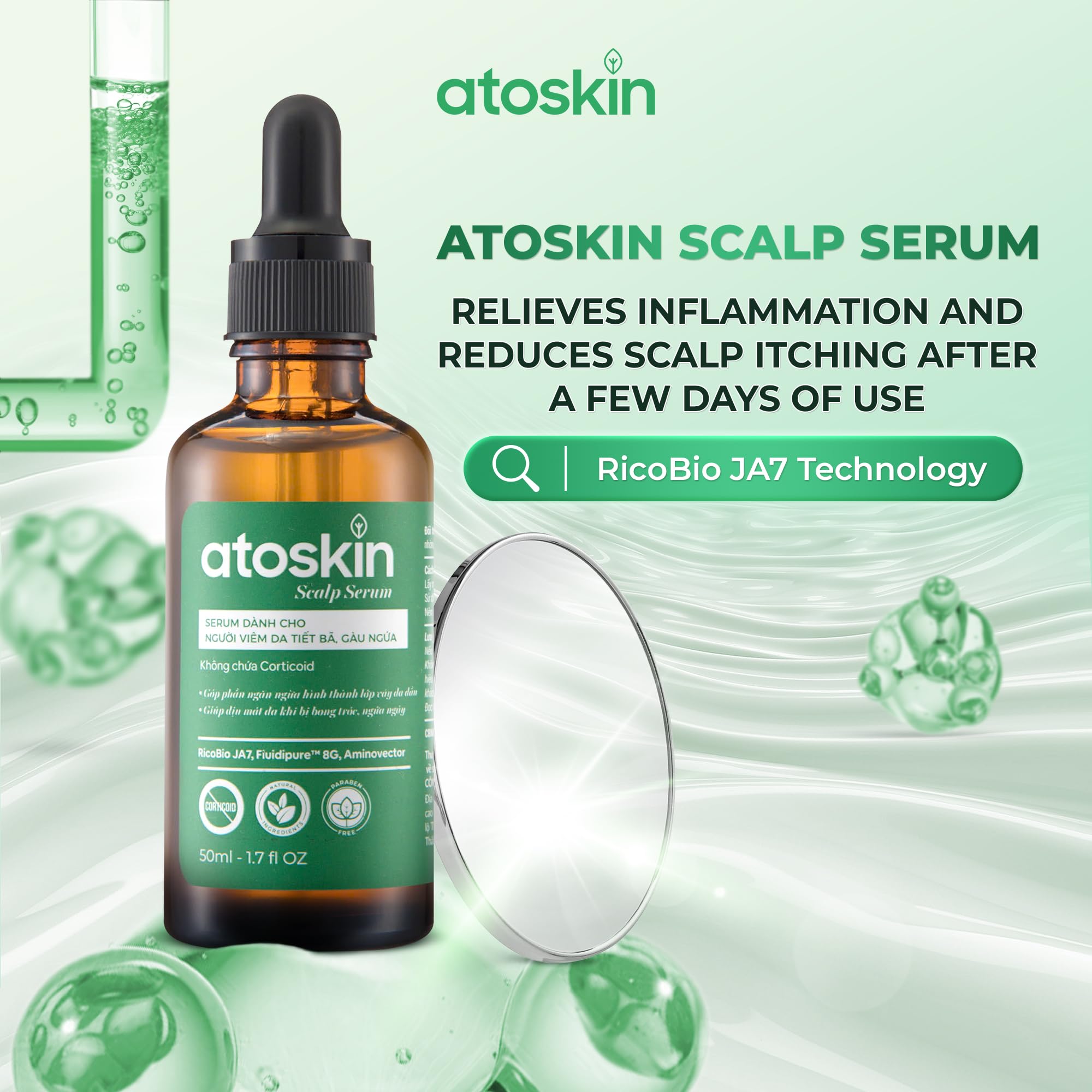 dr.atoskin scalp serum pump dispensing for easy application