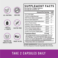 Dr. Barry's Total Liver Supplement with dandelion root for fluid balance.
