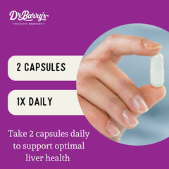 Dr. Barry's Total Liver Supplement packaging showing a trusted, triple-tested formula.