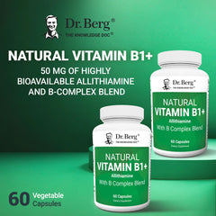 Dr. Berg B1 B6 B12 ingredients panel with magnesium and eight B vitamins.