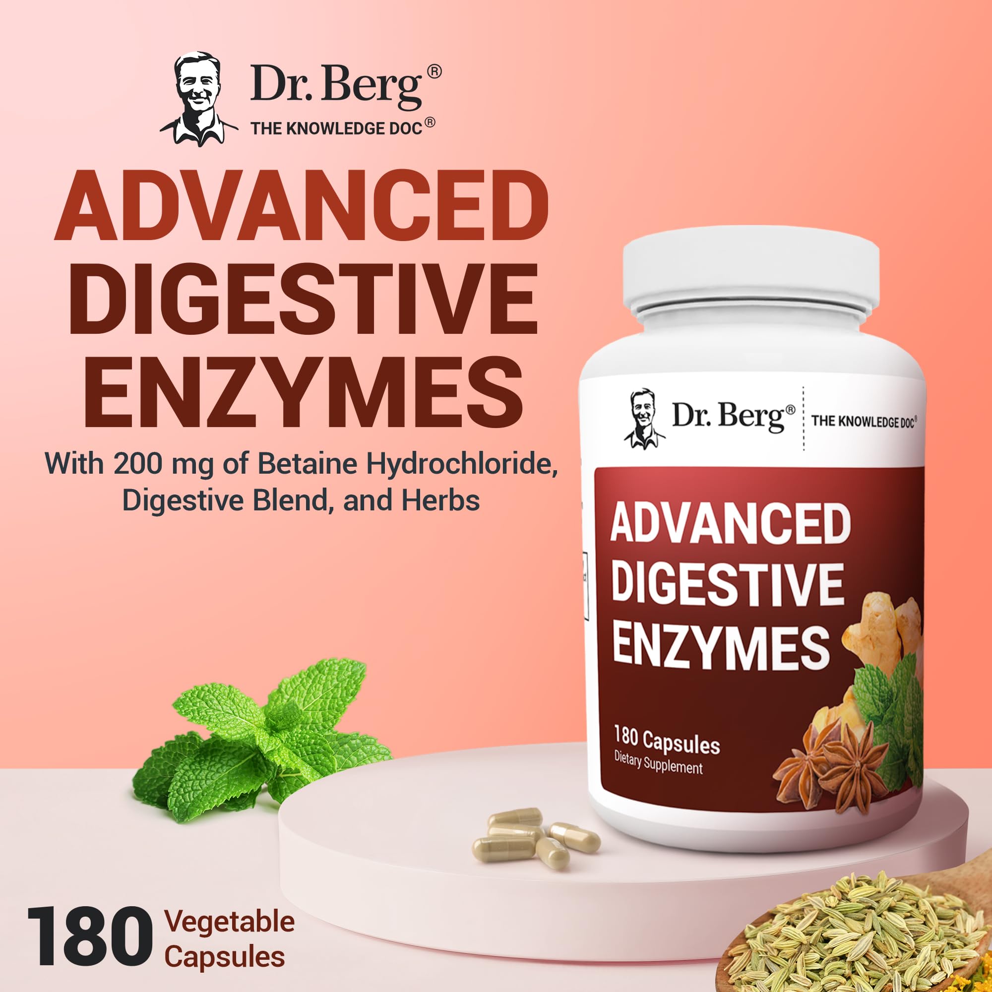 Dr. Berg capsules in hand demonstrating serving size and portion control benefit