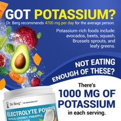 Electrolyte powder delivering 1000 mg potassium for active hydration