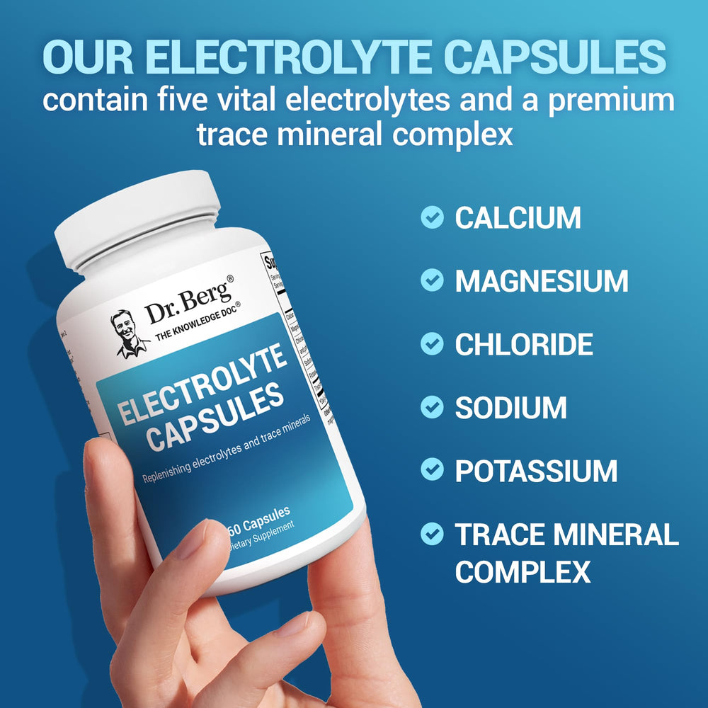 Dr. Berg Electrolyte Capsules 160-count packaging for daily use
