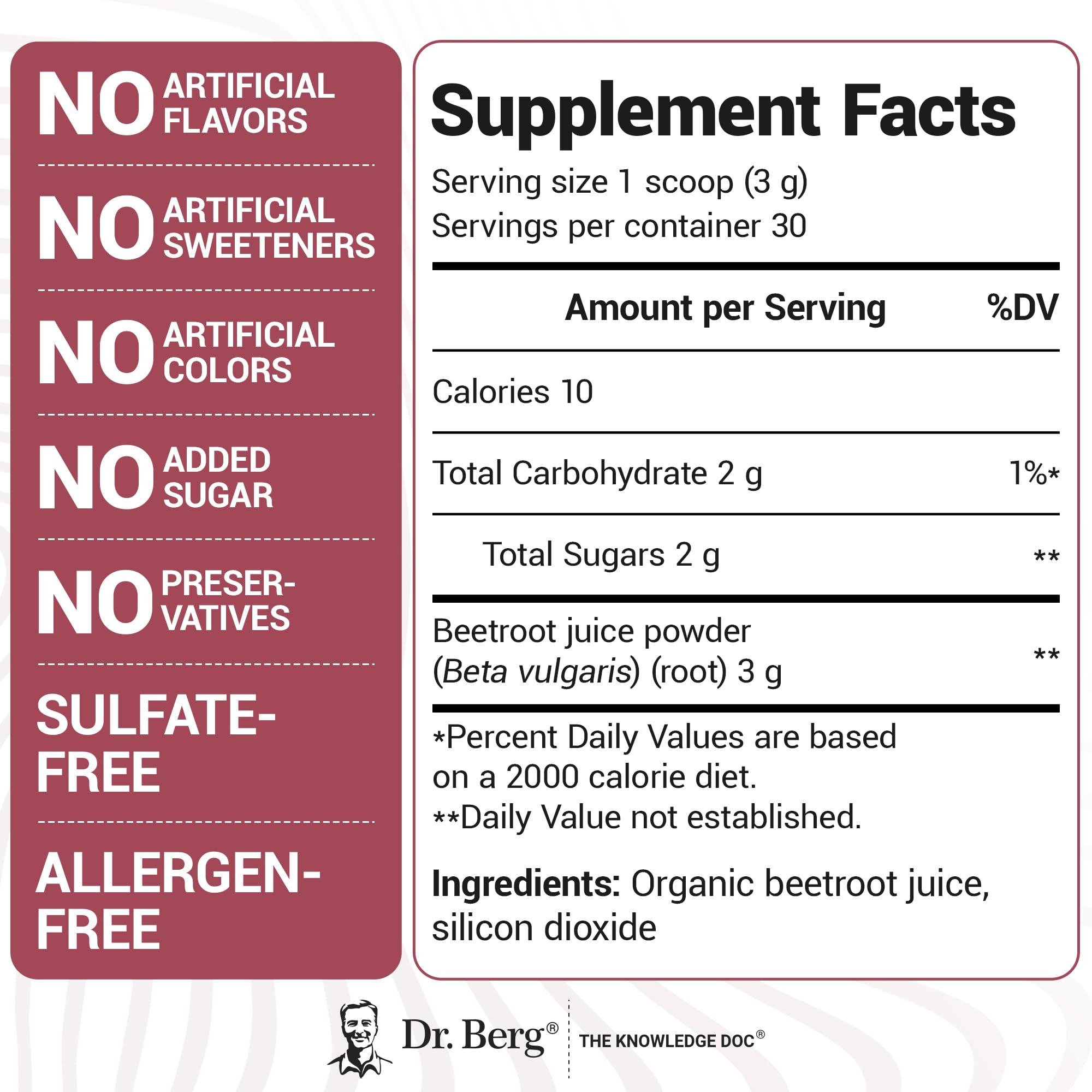 Fresh earth-grown beets behind Dr. Berg beet powder