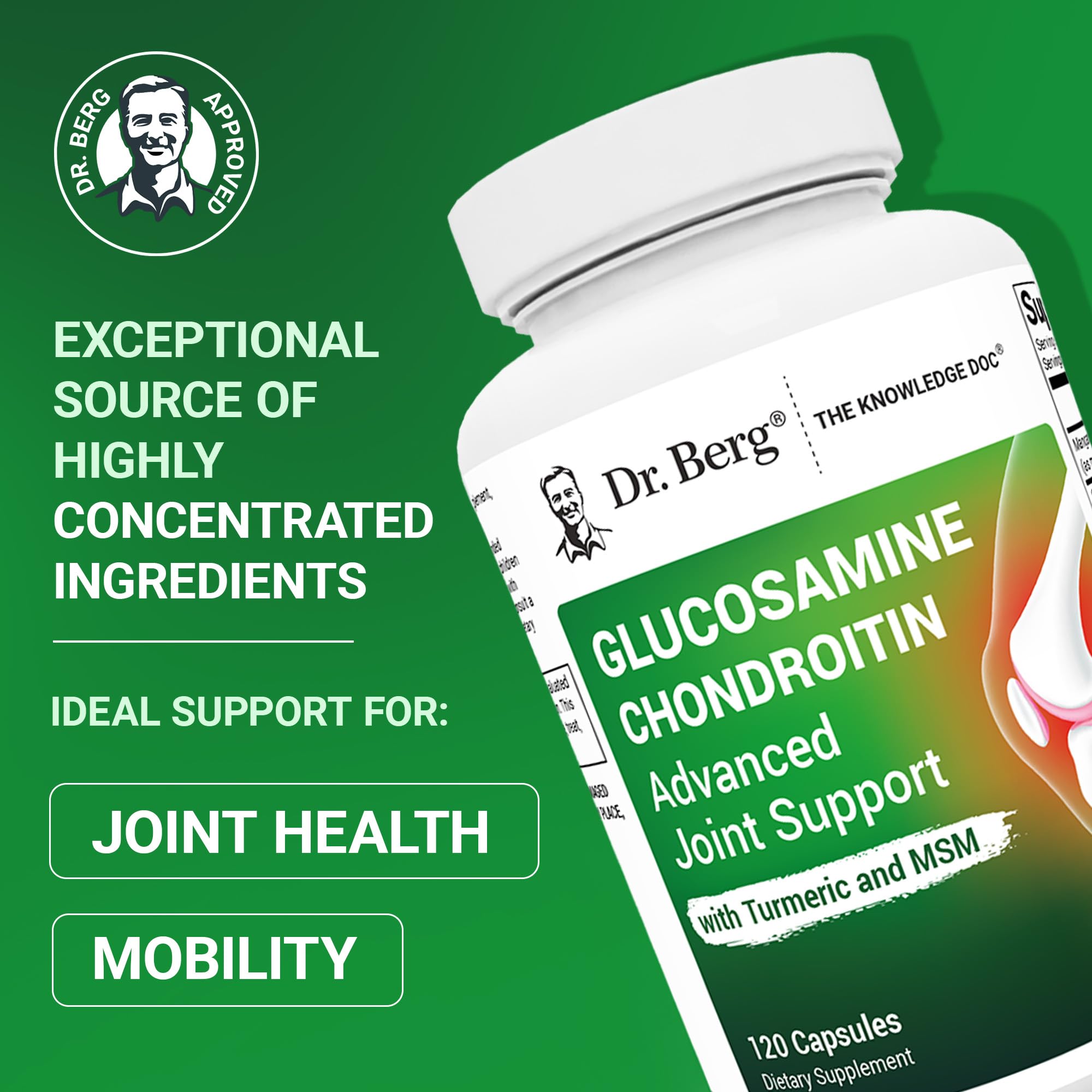 Dr. Berg label close-up reveals glucosamine content and serving details