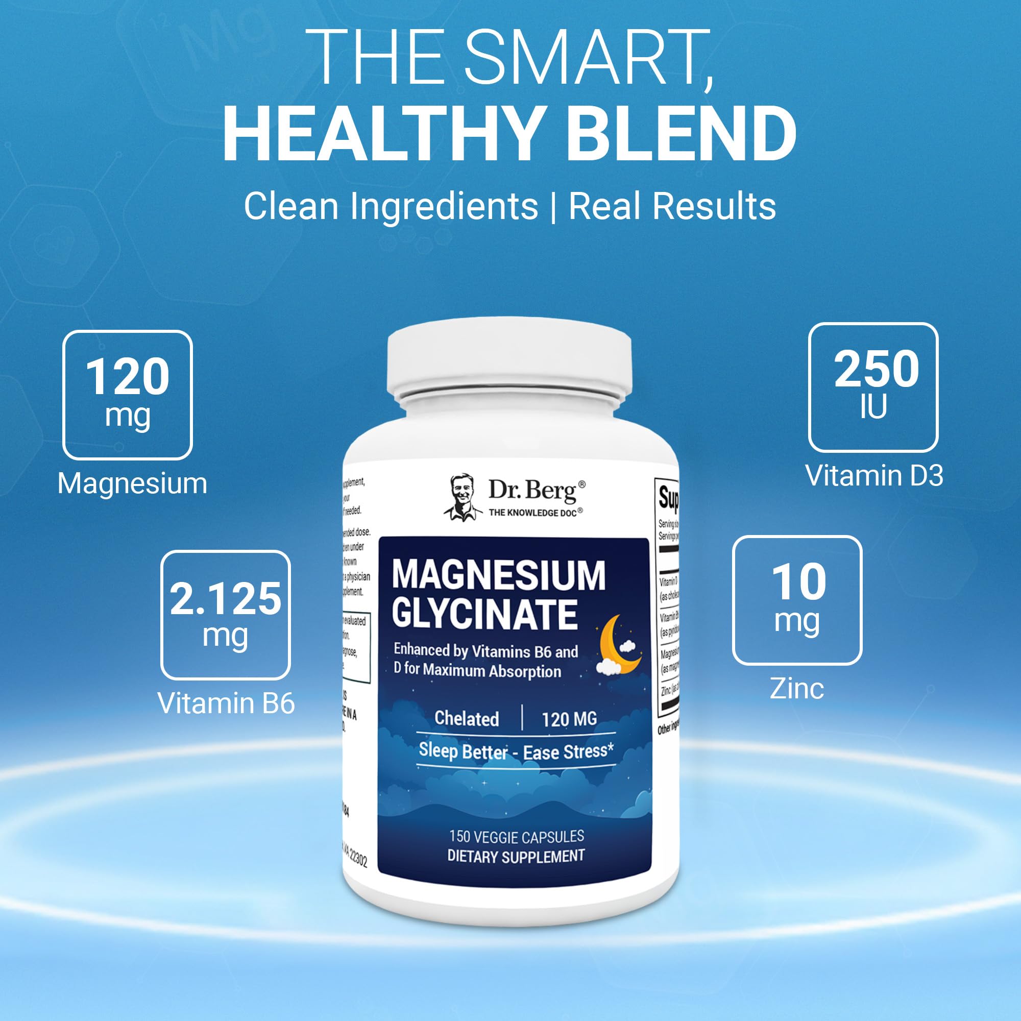 Dr. Berg Magnesium Glycinate pills closeup showcasing capsule appearance.