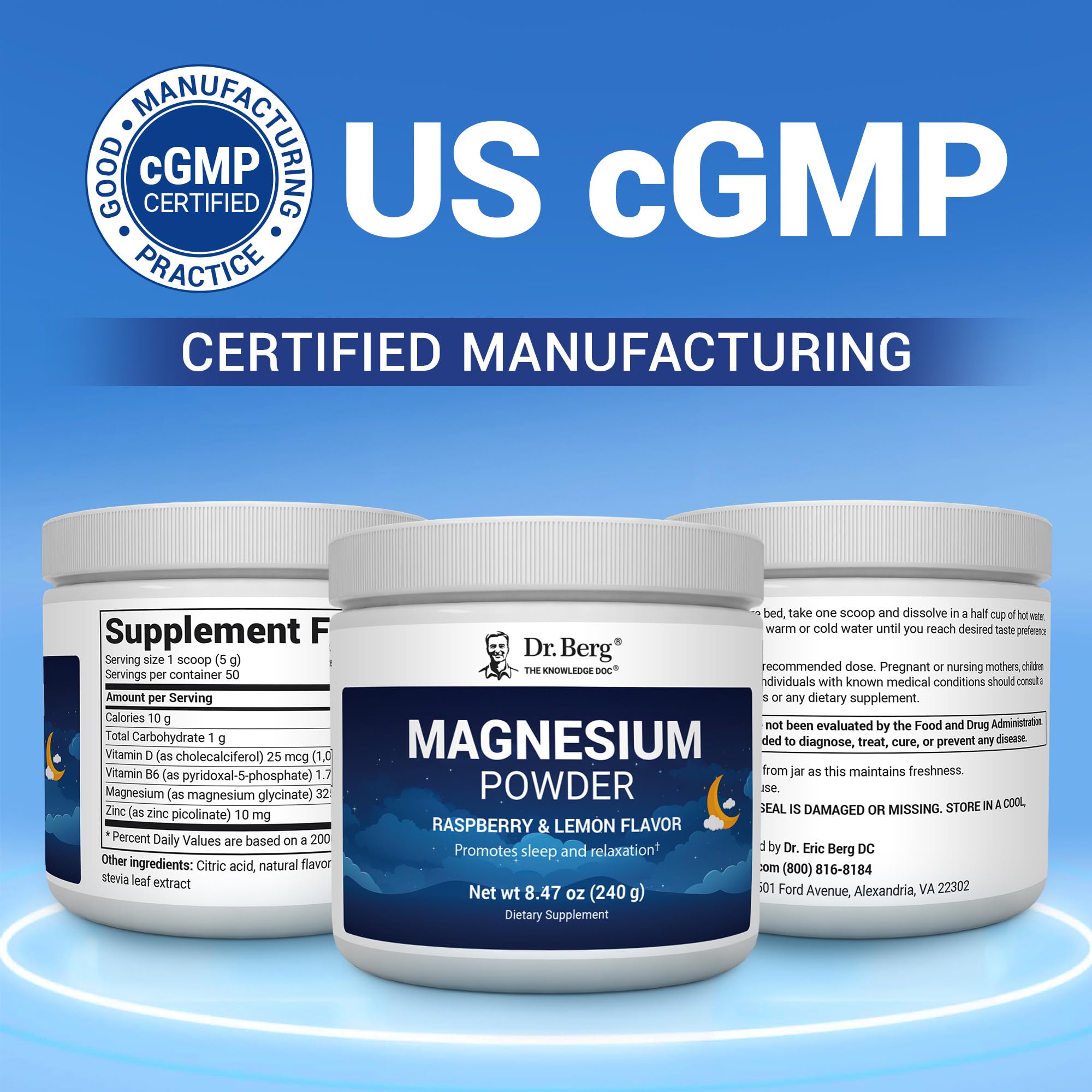 Dr. Berg Magnesium Glycinate Powder served cold in a refreshing drink.