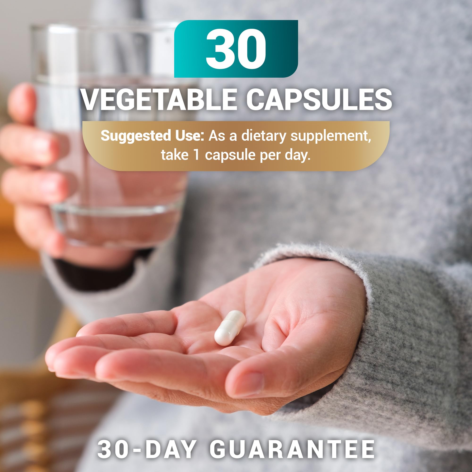 TUDCA capsules beside a glass of water for easy intake.