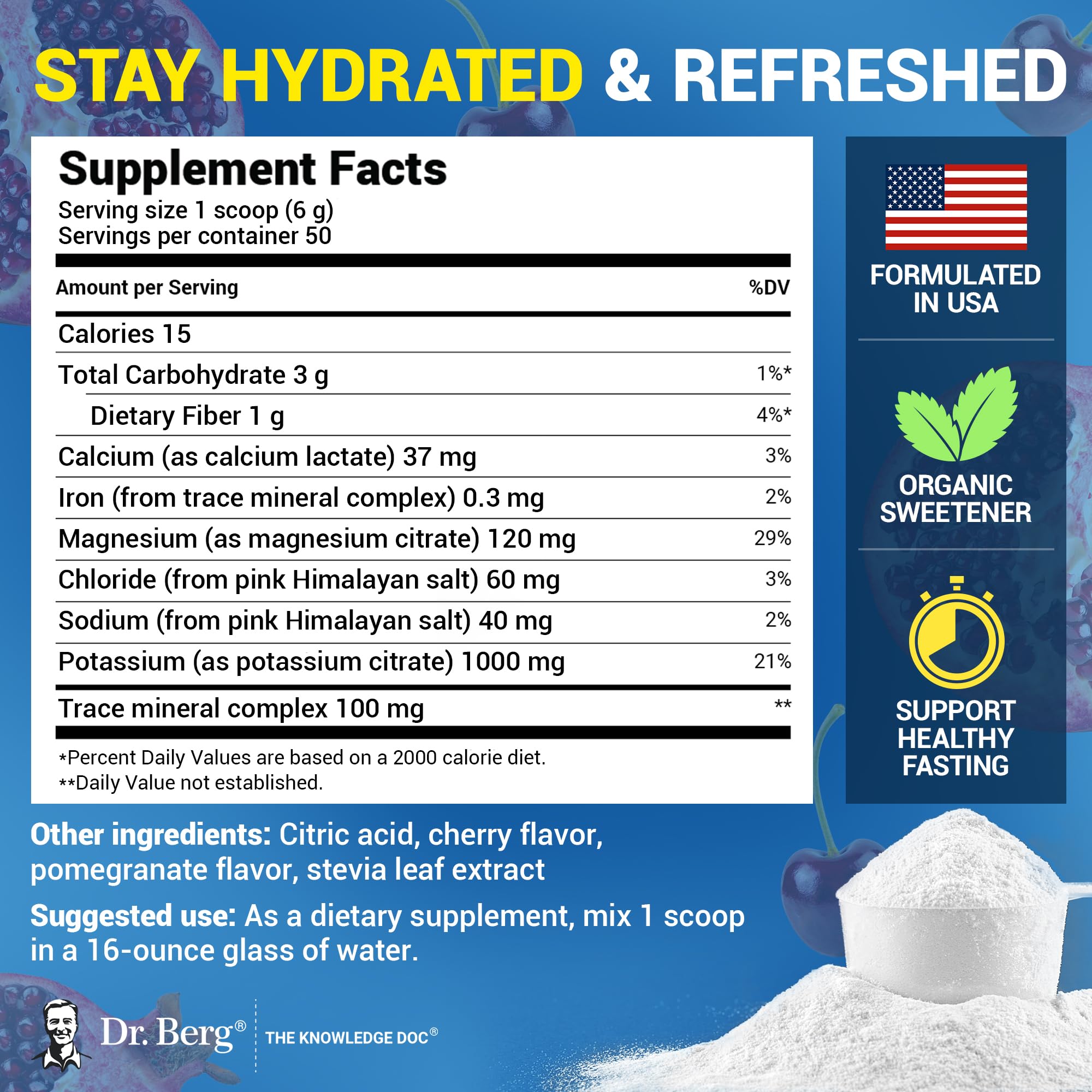 Dr. Berg pink Himalayan salt mineral blend for electrolyte support