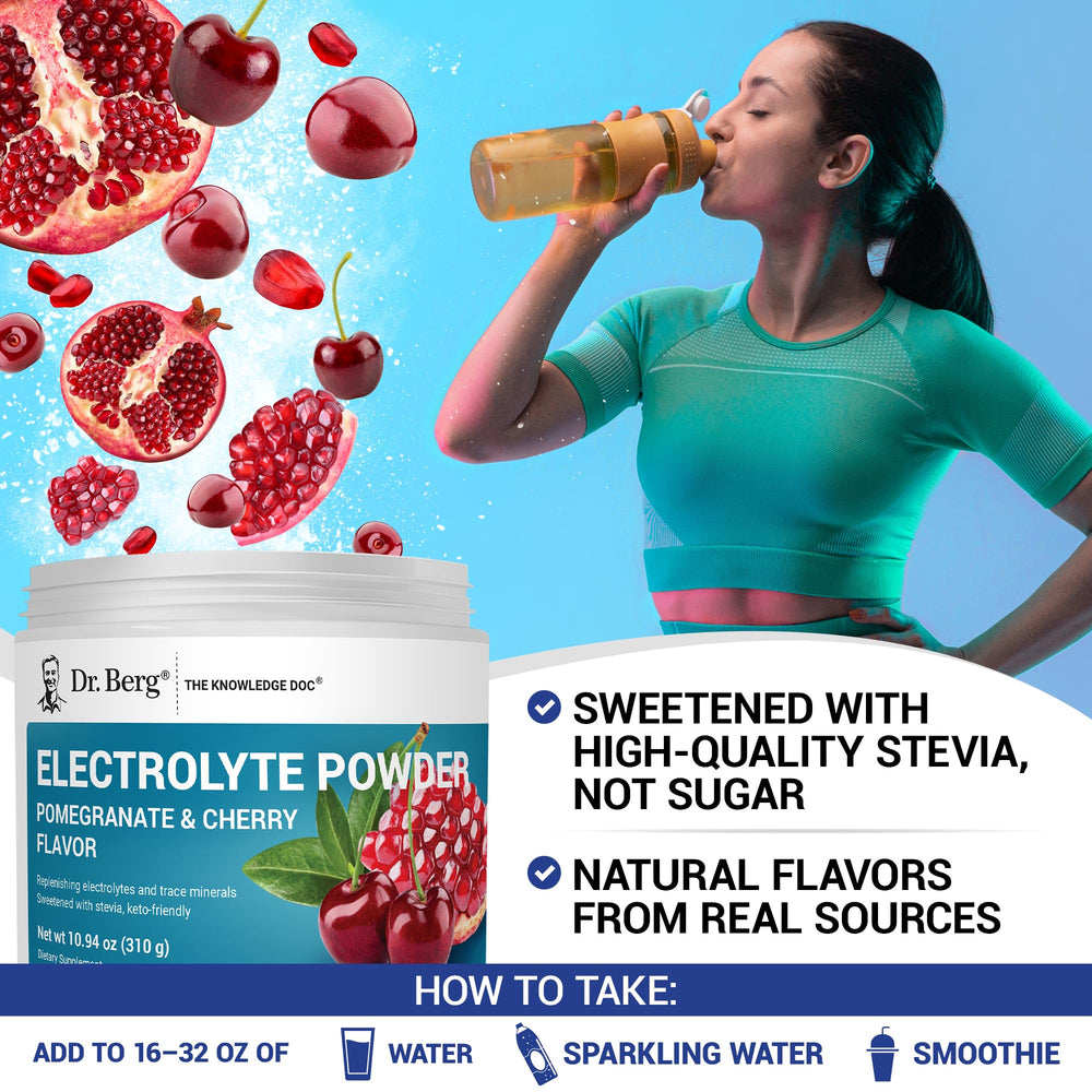 Dr. Berg hydration powder dissolves quickly in water for easy hydration