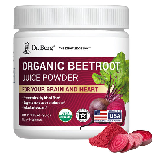 Dr. Berg beet powder bottle ready for daily energy support