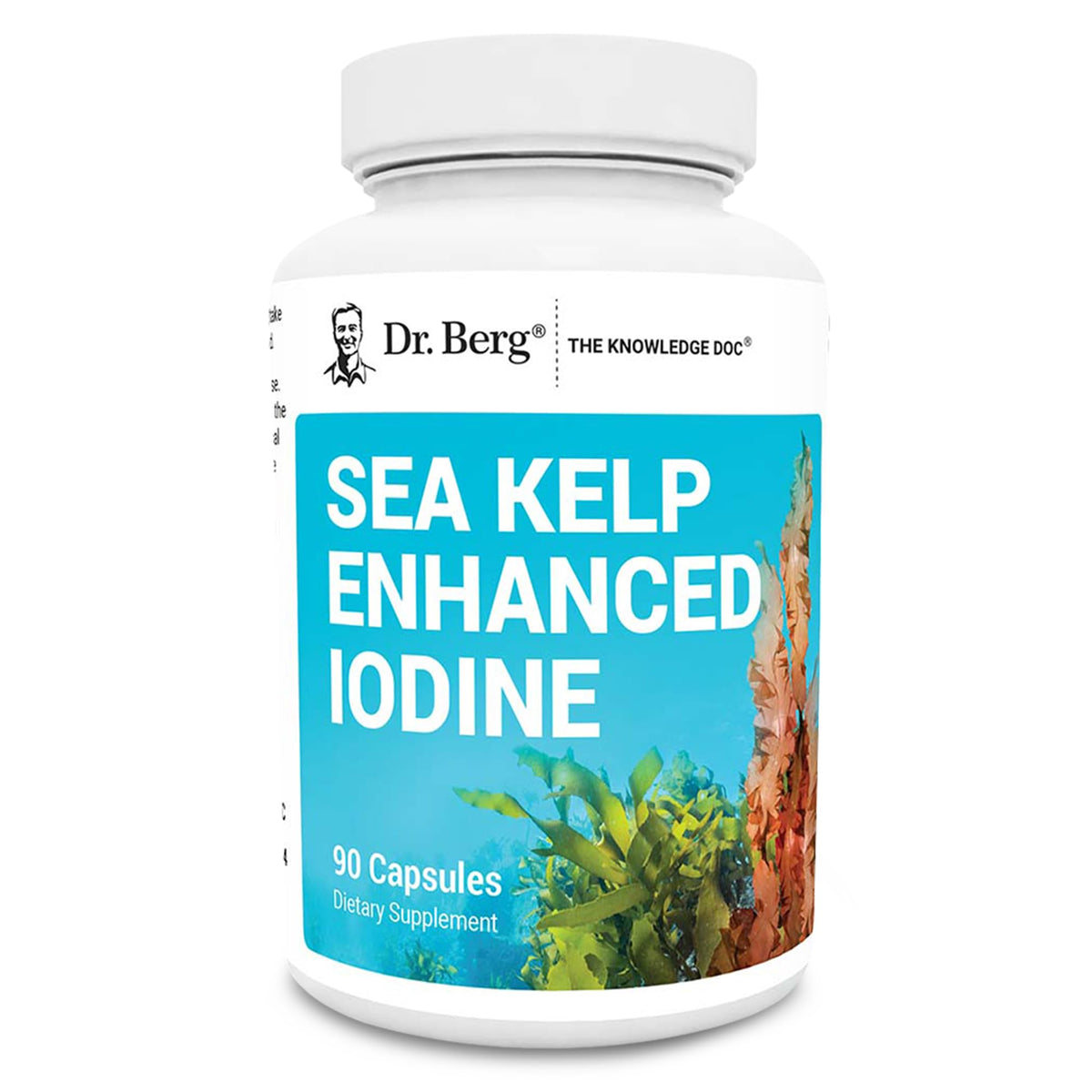 Dr. Berg Sea Kelp Iodine bottle showing daily supplement option for iodine support