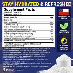 Dr. Berg Sugar Free Electrolyte Packets highlight potassium-rich hydration support.