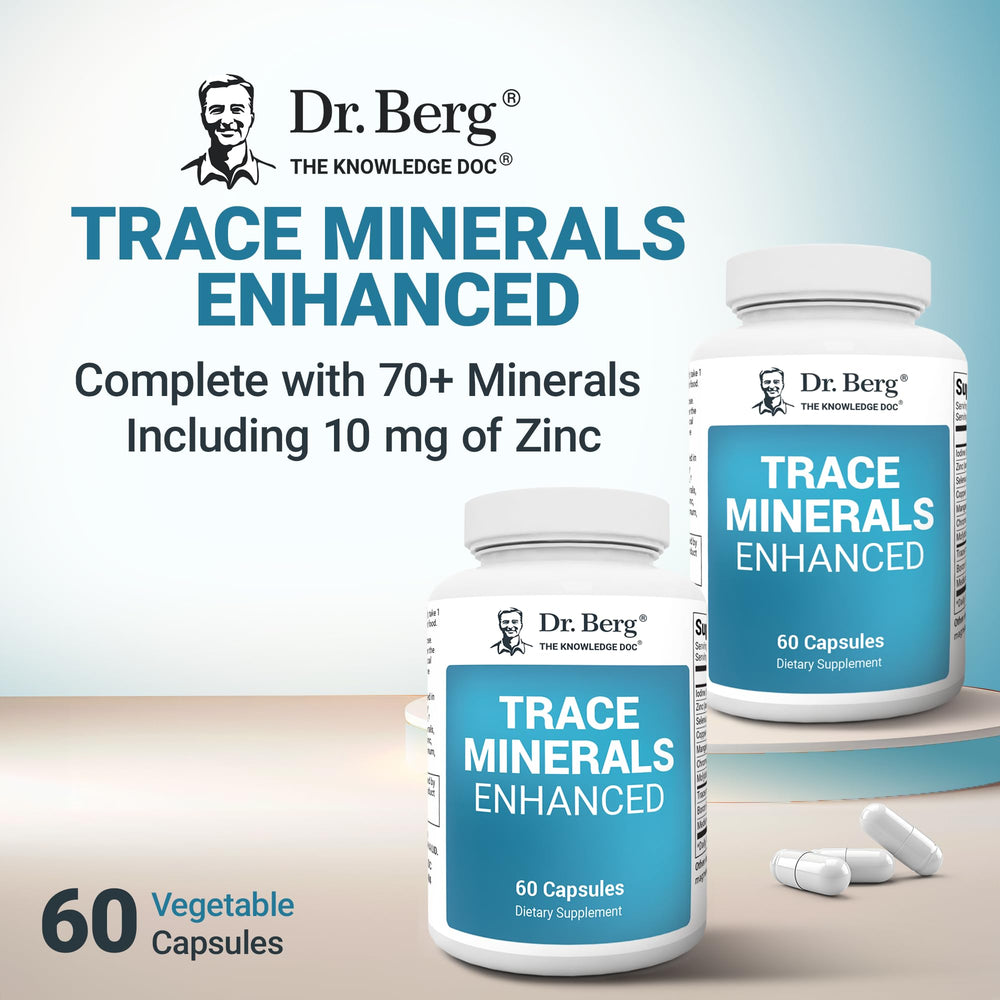 Dr. Berg Trace Minerals ingredients list highlighting essential trace elements.