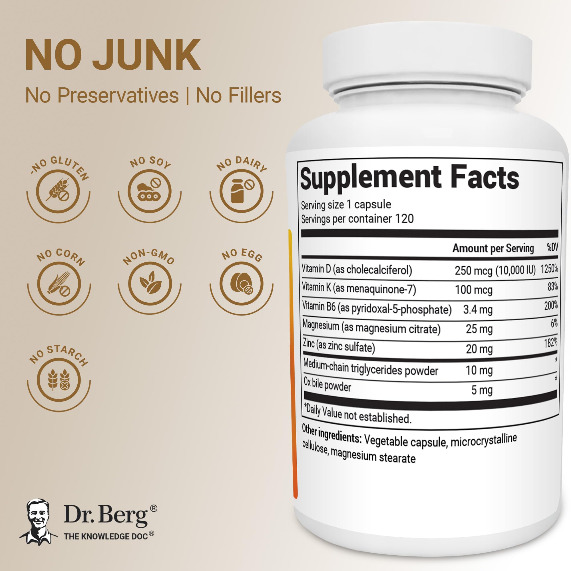 Capsules visible in bottle illustrating a clean daily supplement