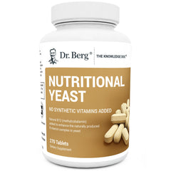 Dr. Berg Yeast Tablets bottle front for vegan dietary supplement