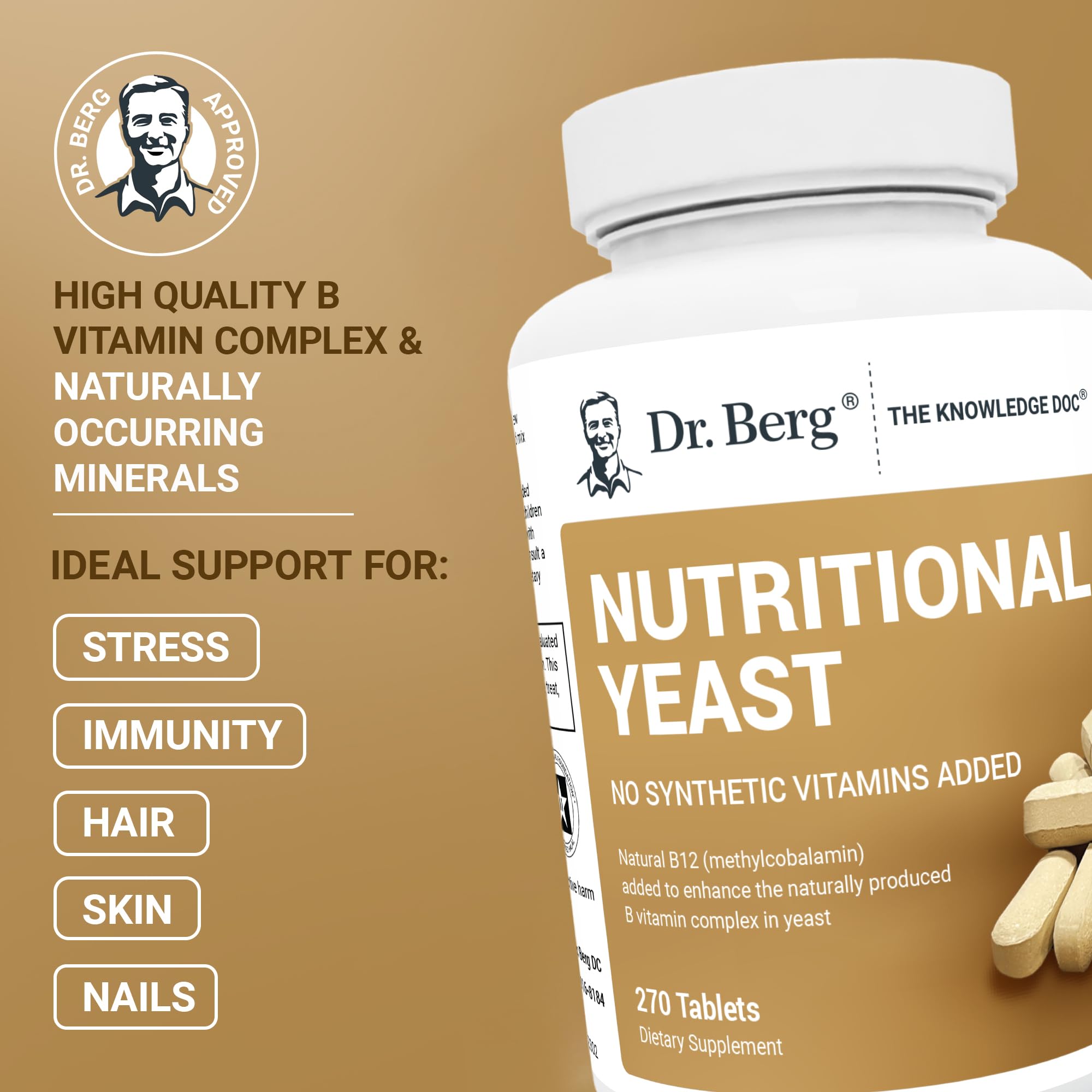 Dr. Berg Yeast Tablets label view highlights natural minerals