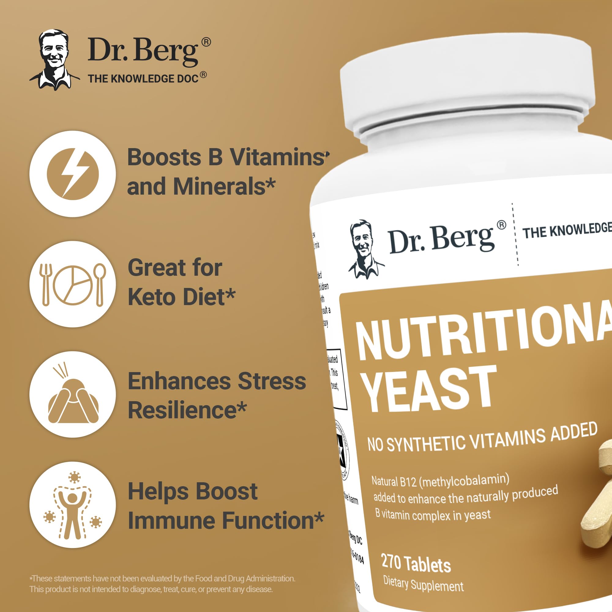 Dr. Berg Yeast Tablets vanilla chew option close-up for flavor