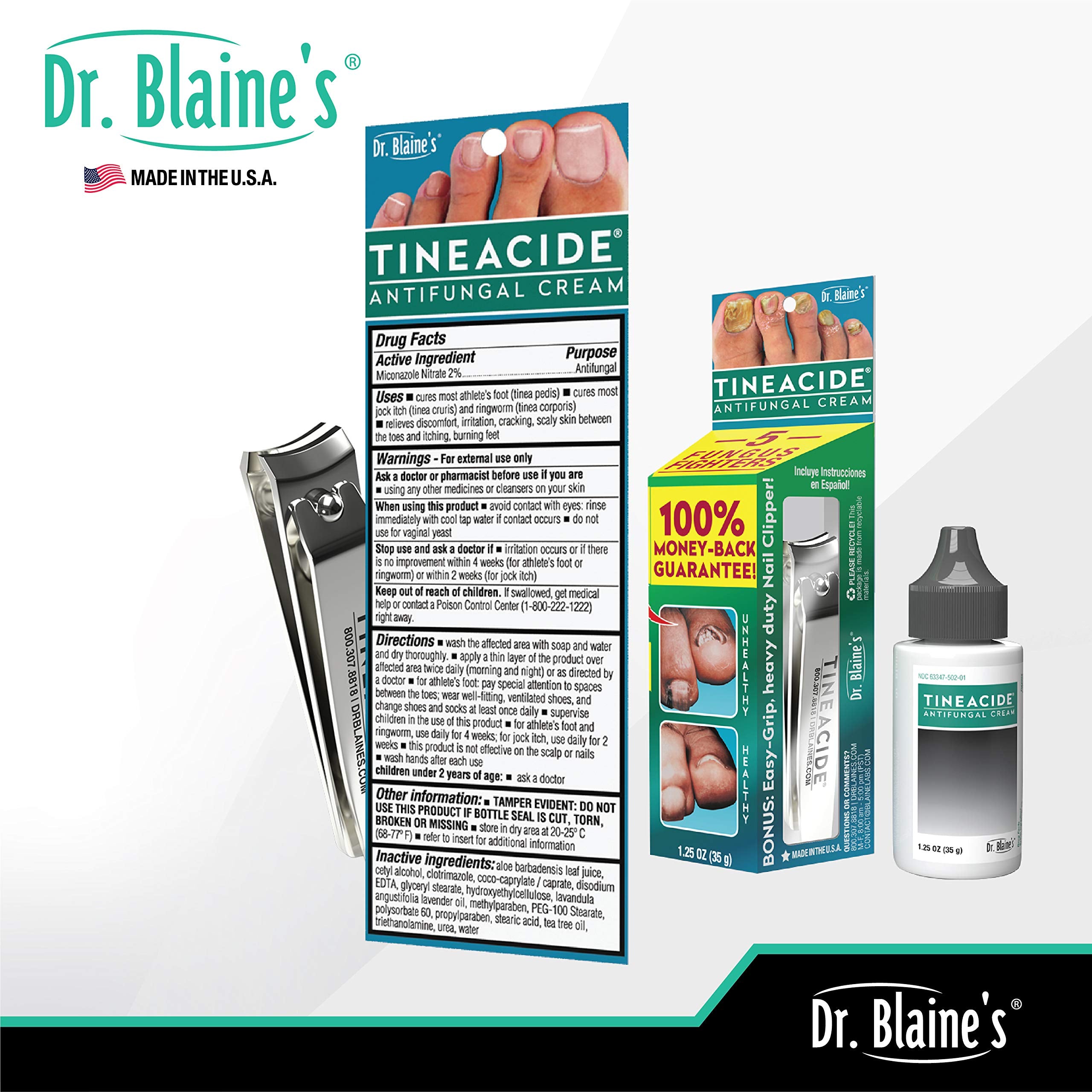 Applying Dr. Blaine's Tineacide cream on the foot for relief.