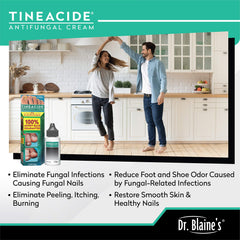 Packaging close-up of Dr. Blaine's Tineacide three-pack label.
