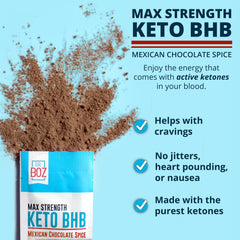 Dr. Boz Keto BHB powder dissolving in water for quick mix.