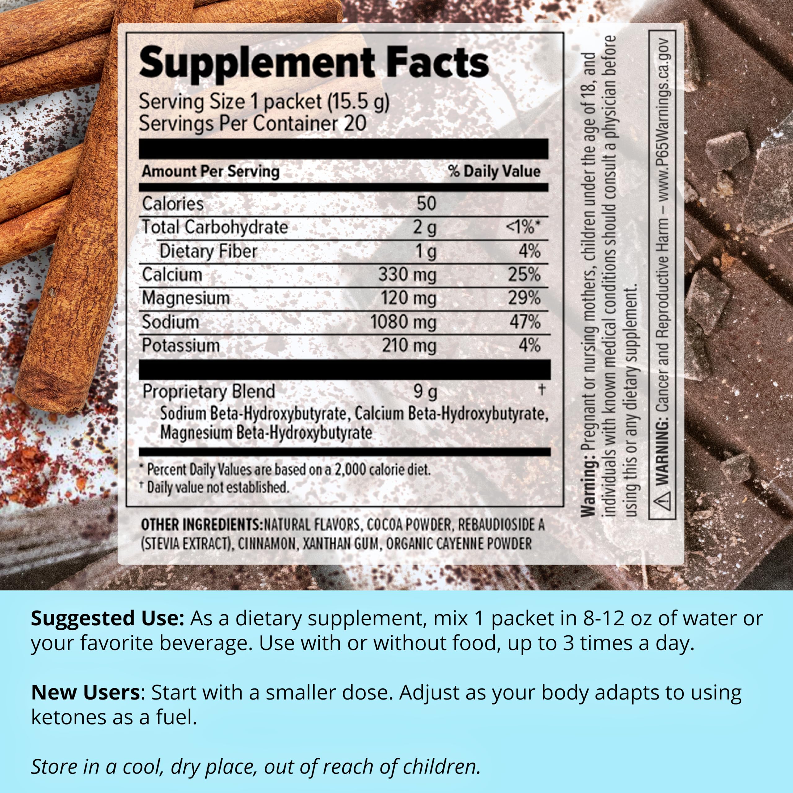 Close-up of Dr. Boz Keto BHB label with ingredients.