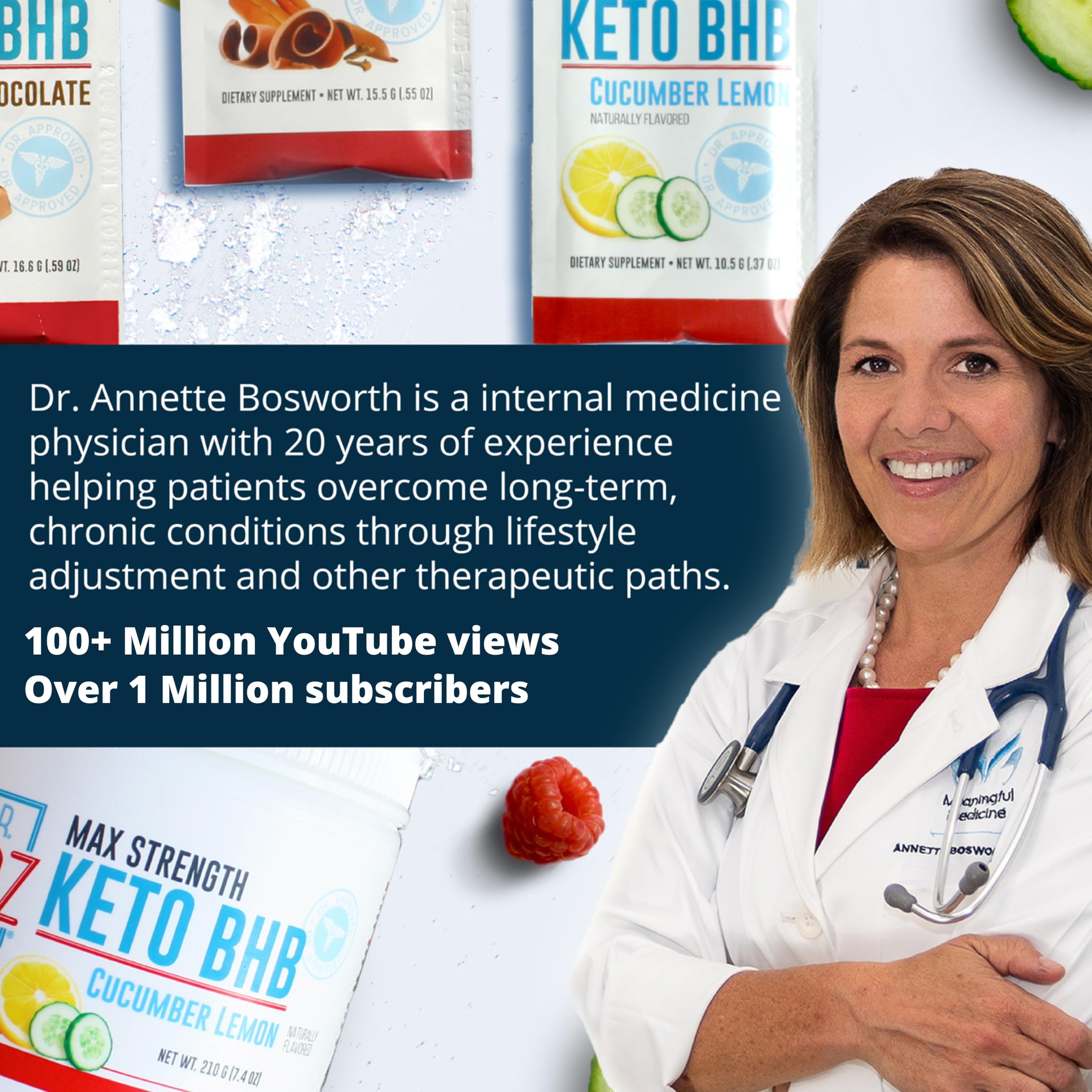 Morning shake prepared with Dr. Boz Keto BHB for focus.
