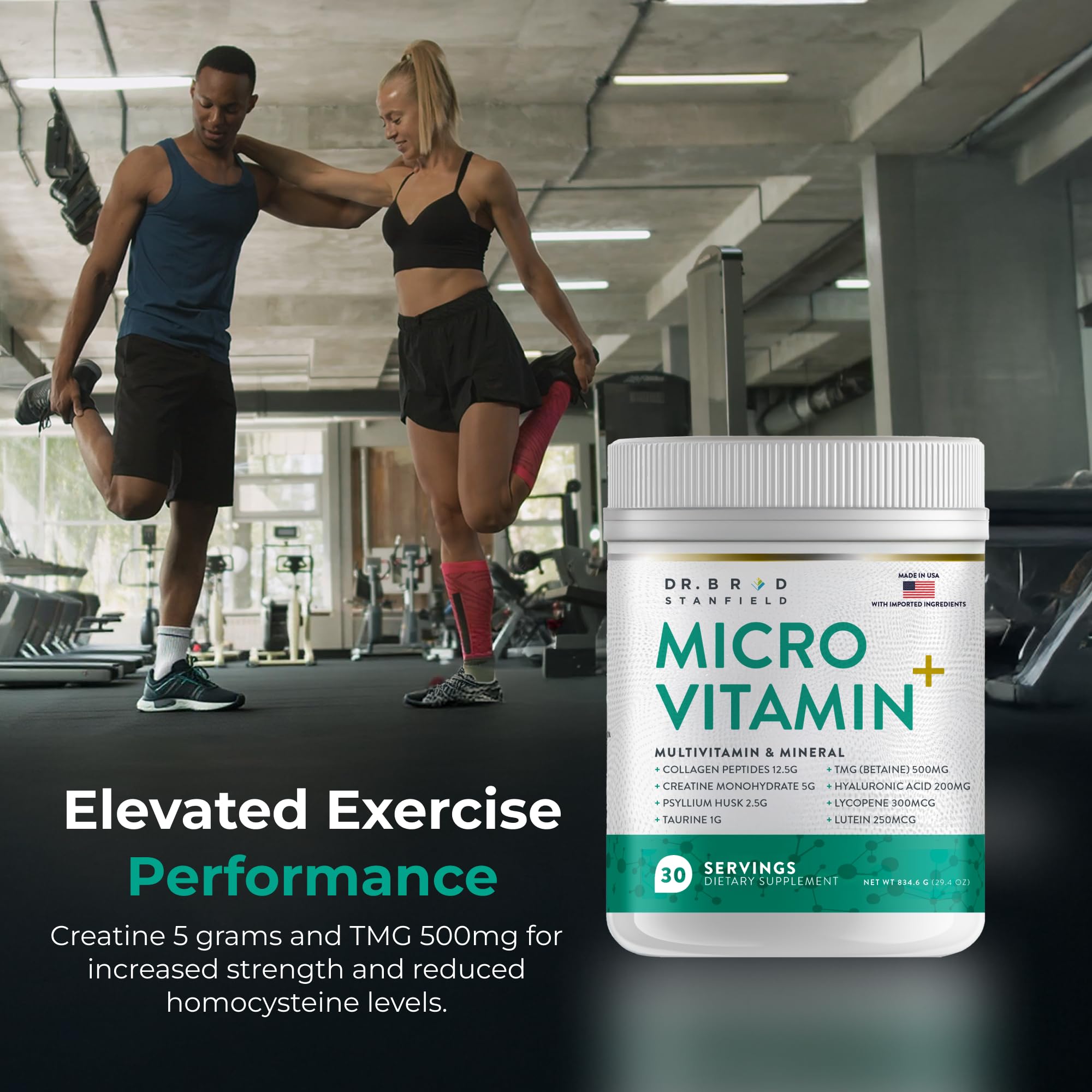 Dr Brad Stanfield taurine powder for energy balance and electrolyte support.