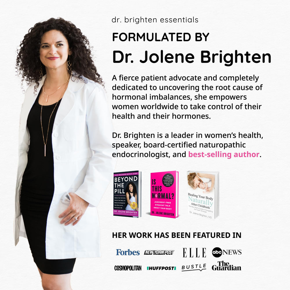 Dr. Brighten Adrenal Calm lemon balm ingredient detail for relaxation.
