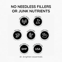 Dr. Brighten Omega Plus purity filtration highlights removal of heavy metals and contaminants