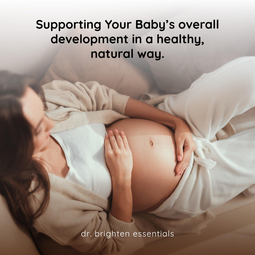 Dr. Brighten Prenatal Plus capsules highlight active B vitamins