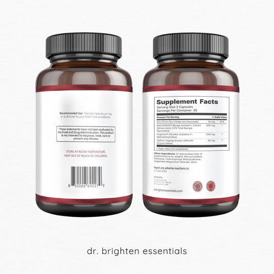 Dr. Brighten Radiant Mind capsules closeup highlighting vegan capsules