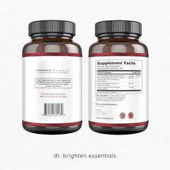 Dr. Brighten Radiant Mind capsules closeup highlighting vegan capsules